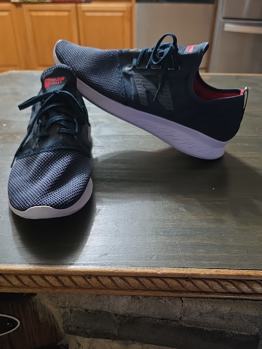New Balance Men's Blue Athletic Sneakers with White Midsole